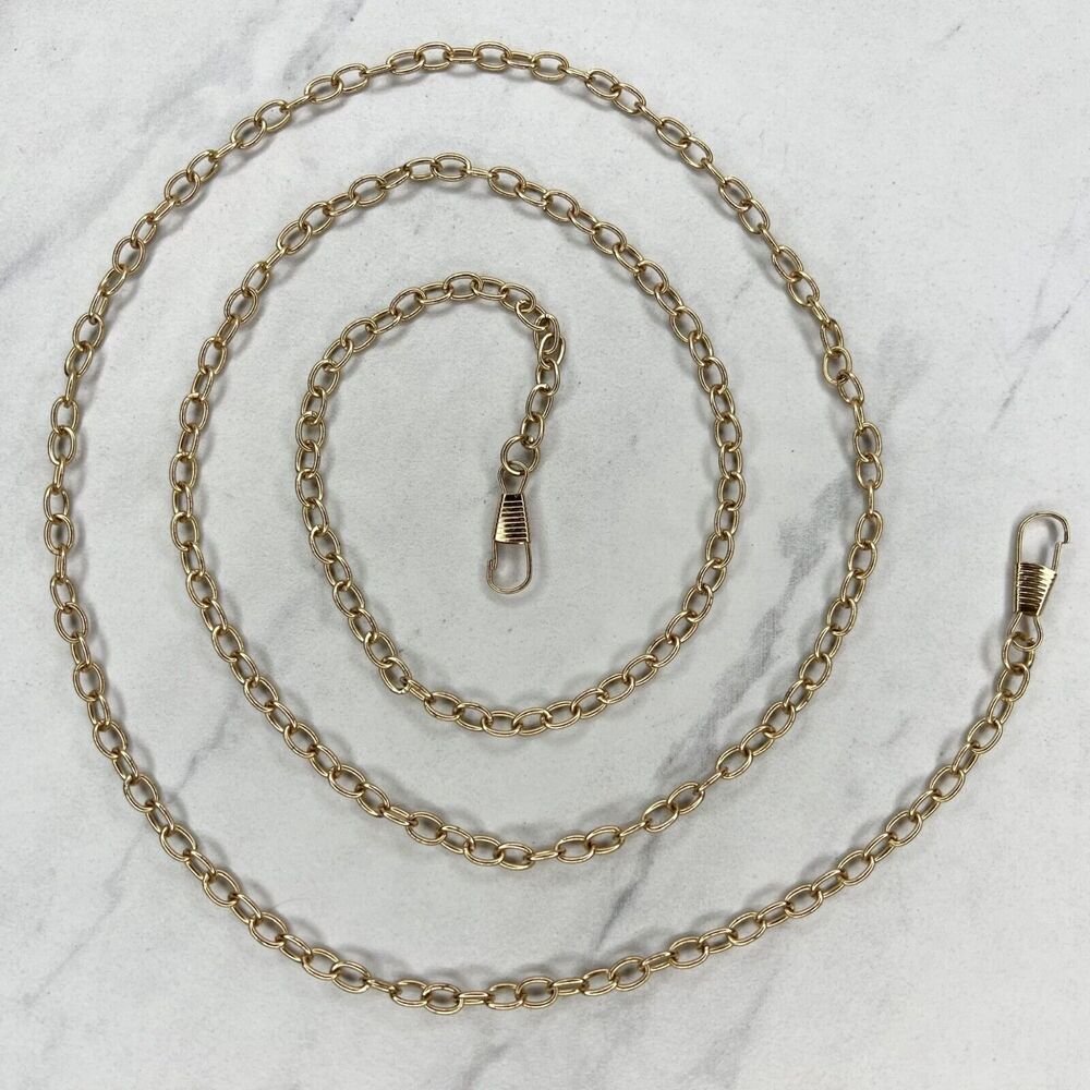 Gold Tone Chain Purse Strap Replacement Crossbody Shoulder Handbag 46" ✨